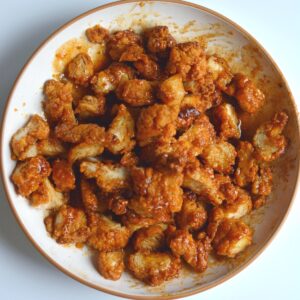 Crispy diced chicken mixed with the hot honey sauce.