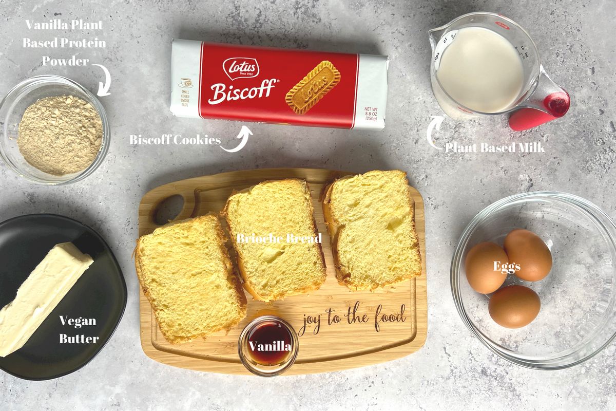 Biscoff French Toast Ingredients On table