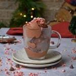 No Churn Christmas Ice Cream In a glass cup