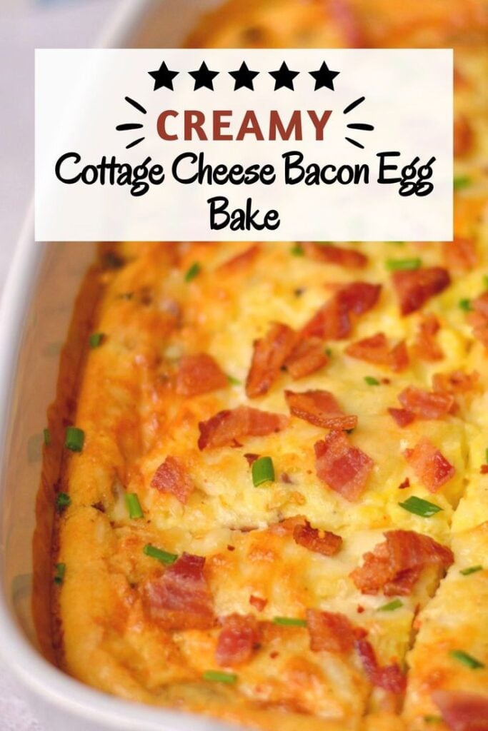A Pinterest Pin showing a cottage cheese egg bake.