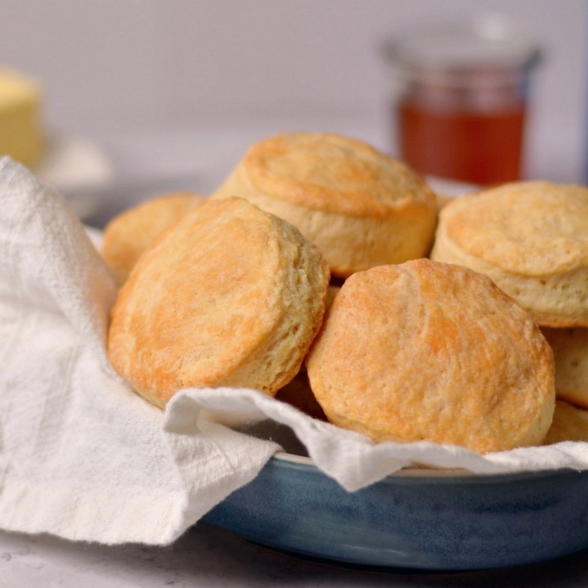 A basket full of biscuits.