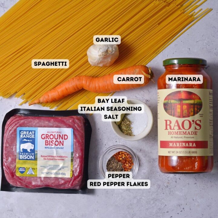 Ground Bison Spaghetti Recipe with a Spicy Red Bolognese - Joy to the Food