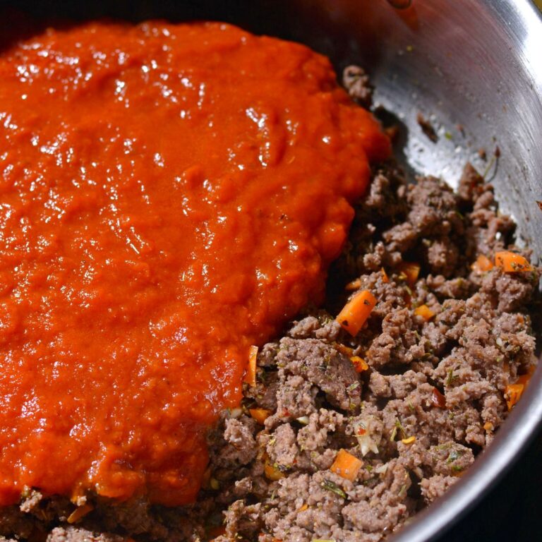 Ground Bison Spaghetti Recipe with a Spicy Red Bolognese - Joy to the Food