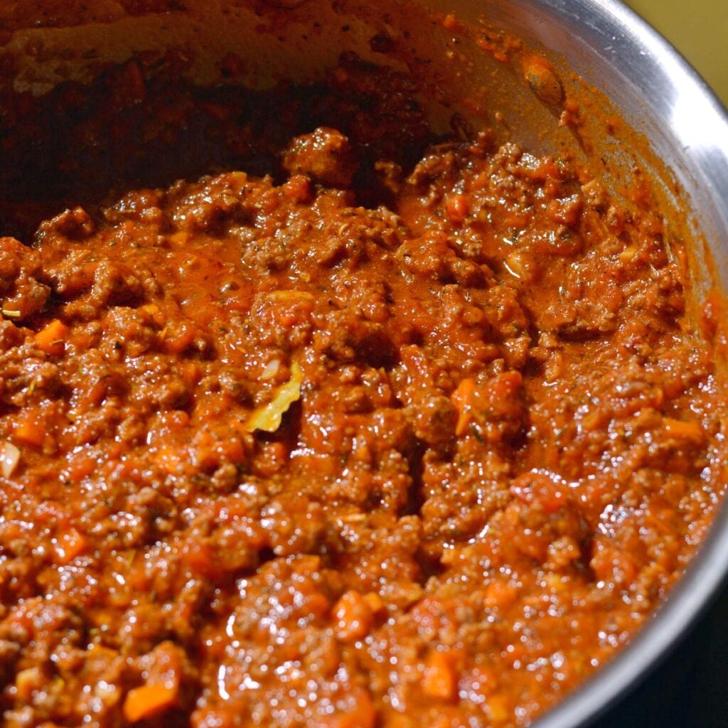 Ground Bison Spaghetti Recipe with a Spicy Red Bolognese - Joy to the Food