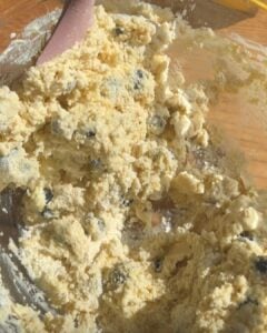 Mixed scone dough.