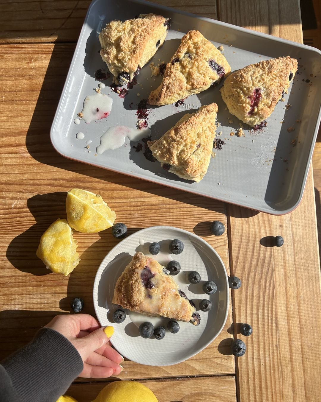 A tray of high protein scones.