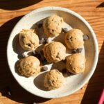 A plate of peanut butter protein balls.