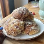 A plate of greek yogurt donuts.