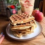 A stack of apple protein waffles.